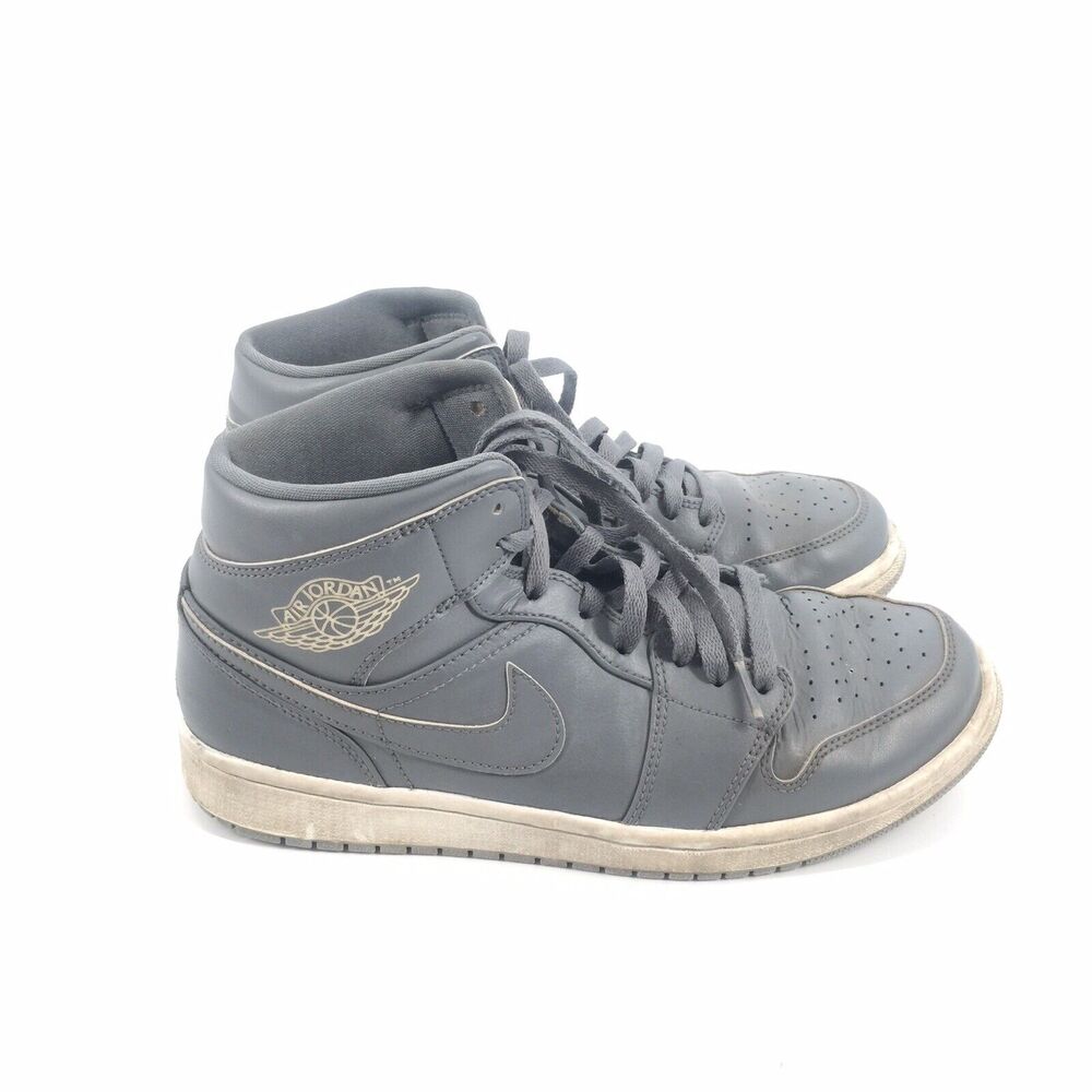 Jordan 1 Retro Mid Cool Grey High Top Sneakers Size 9.5 Mens Basketball Hooping